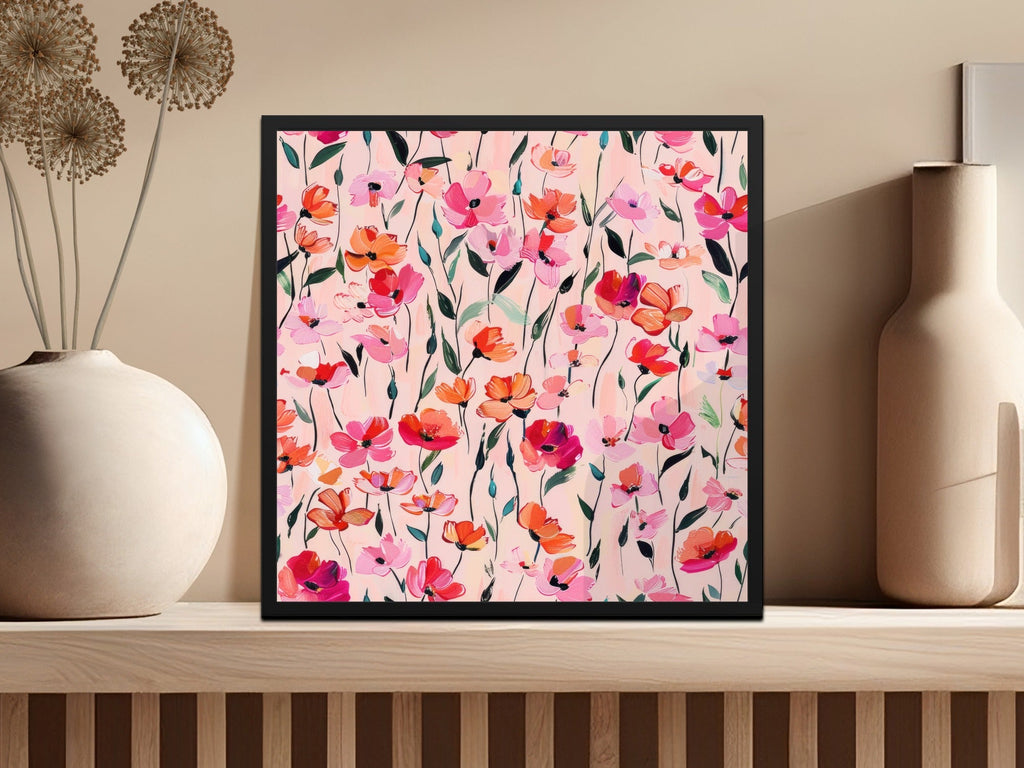Pink Poppy T-Shirt, Digital File, Floral Design, Printable Art, Seamless Pattern, Fabric Design, Flower Background, Gift Idea - Moore and Mountain