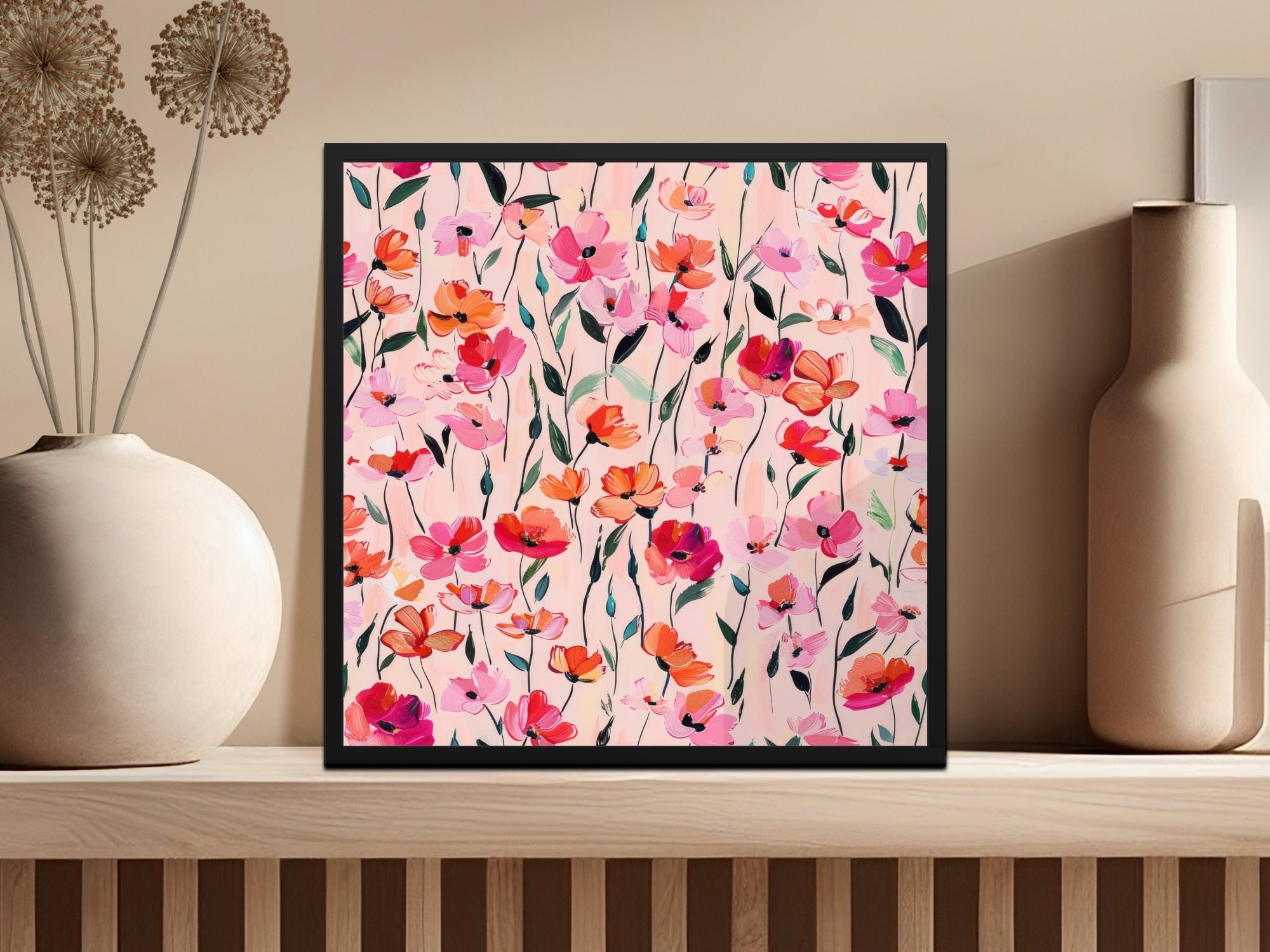 Pink Poppy T-Shirt, Digital File, Floral Design, Printable Art, Seamless Pattern, Fabric Design, Flower Background, Gift Idea - Moore and Mountain