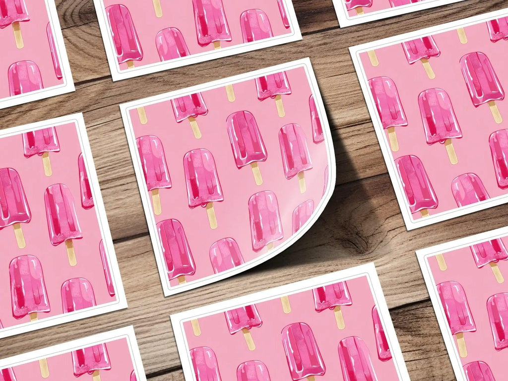 Pink Popsicle Seamless Pattern, Digital Paper, Sweet Treat Design, Summer Vibes Background, Scrapbooking, Fabric Design, Digital - Moore and Mountain