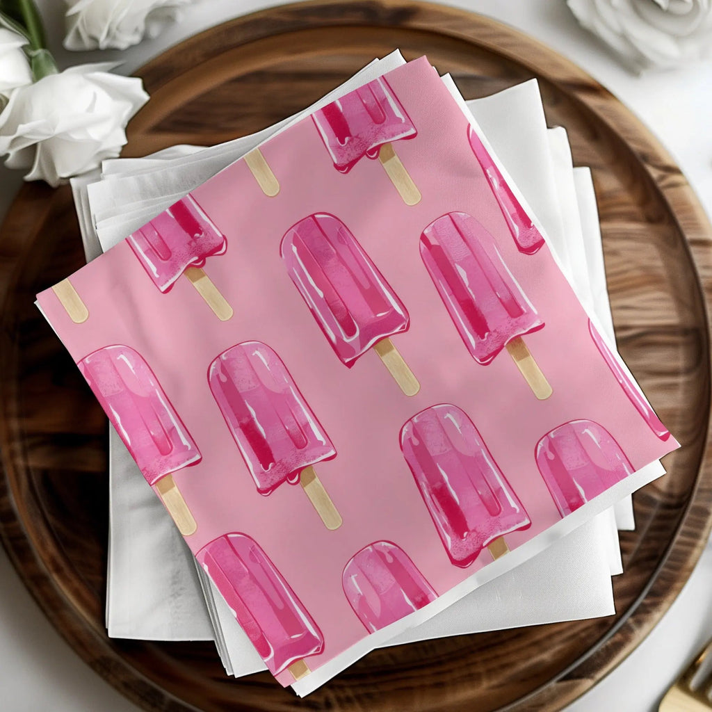 Pink Popsicle Seamless Pattern, Digital Paper, Sweet Treat Design, Summer Vibes Background, Scrapbooking, Fabric Design, Digital - Moore and Mountain