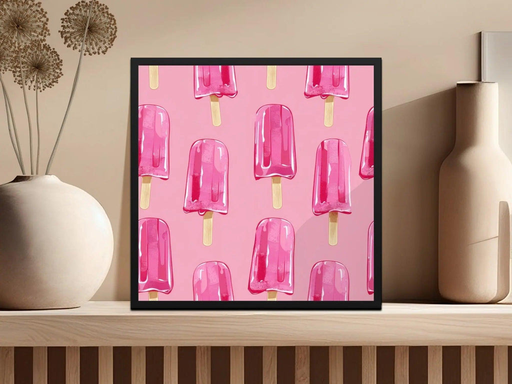 Pink Popsicle Seamless Pattern, Digital Paper, Sweet Treat Design, Summer Vibes Background, Scrapbooking, Fabric Design, Digital - Moore and Mountain