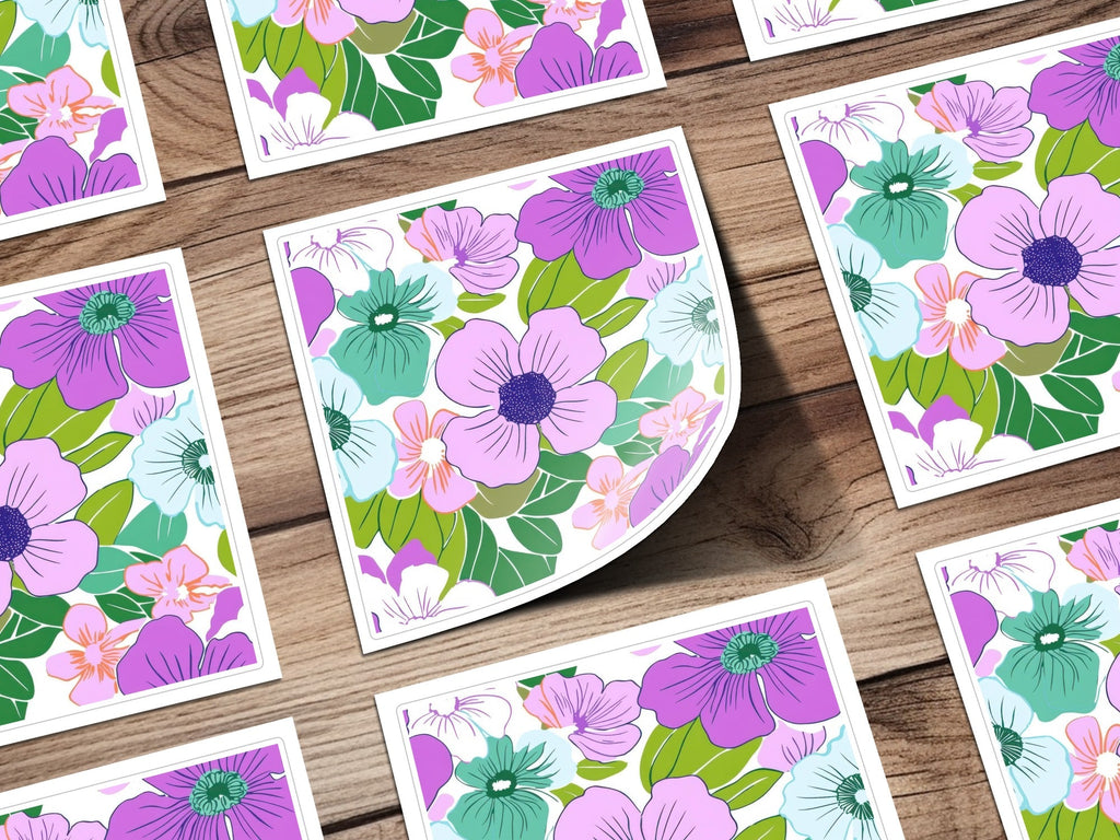 Pink Preppy Digital, 60s floral pattern, Groovy Floral Background, Retro Flower Design, Digital Prints, Sublimation Graphics - Moore and Mountain