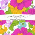 Pink Preppy Digital Paper, Groovy Floral Background, 60s Floral Pattern, Seamless Retro Flowers, Digital Download - Moore and Mountain