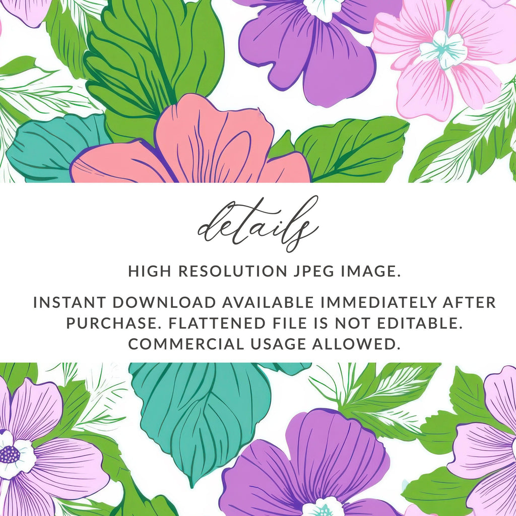 Pink Preppy Groovy Floral Background, 60s Floral Pattern, Digital Download, Seamless Retro Flowers, Floral Digital Paper - Moore and Mountain