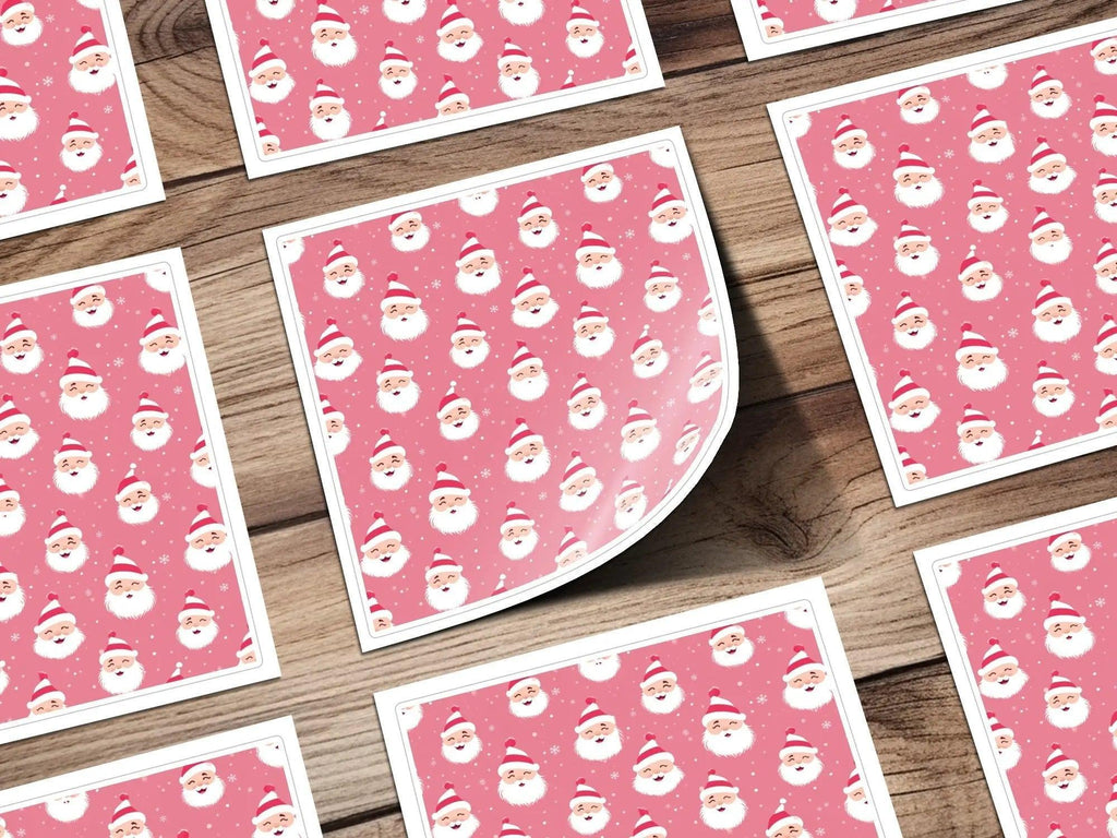 Pink Santa Claus Digital Seamless Pattern, Cute Christmas Digital Paper, Festive Holiday Fabric Design, JPEG Files Download - Moore and Mountain