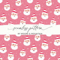 Pink Santa Claus Digital Seamless Pattern, Cute Christmas Digital Paper, Festive Holiday Fabric Design, JPEG Files Download - Moore and Mountain