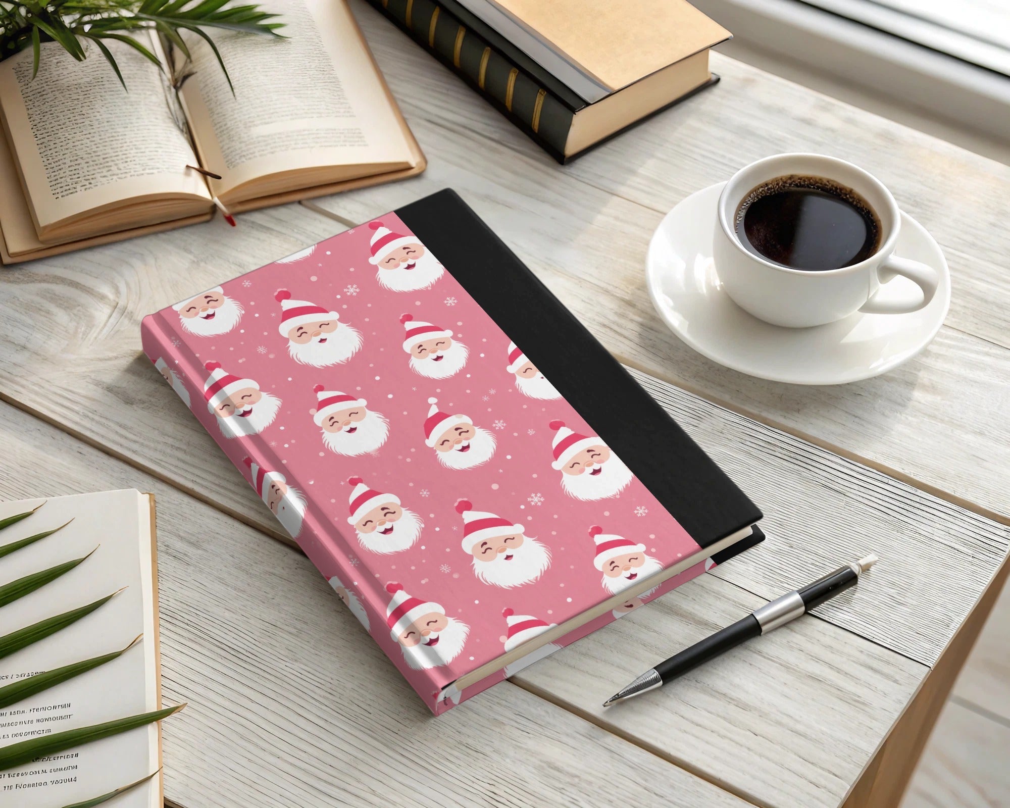 Pink Santa Claus Seamless Pattern Digital, Festive Christmas Repeat File, Holiday Surface Design, Scrapbooking Paper, Fabric Print - Moore and Mountain