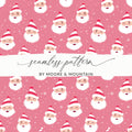 Pink Santa Claus Seamless Pattern Digital, Festive Christmas Repeat File, Holiday Surface Design, Scrapbooking Paper, Fabric Print - Moore and Mountain
