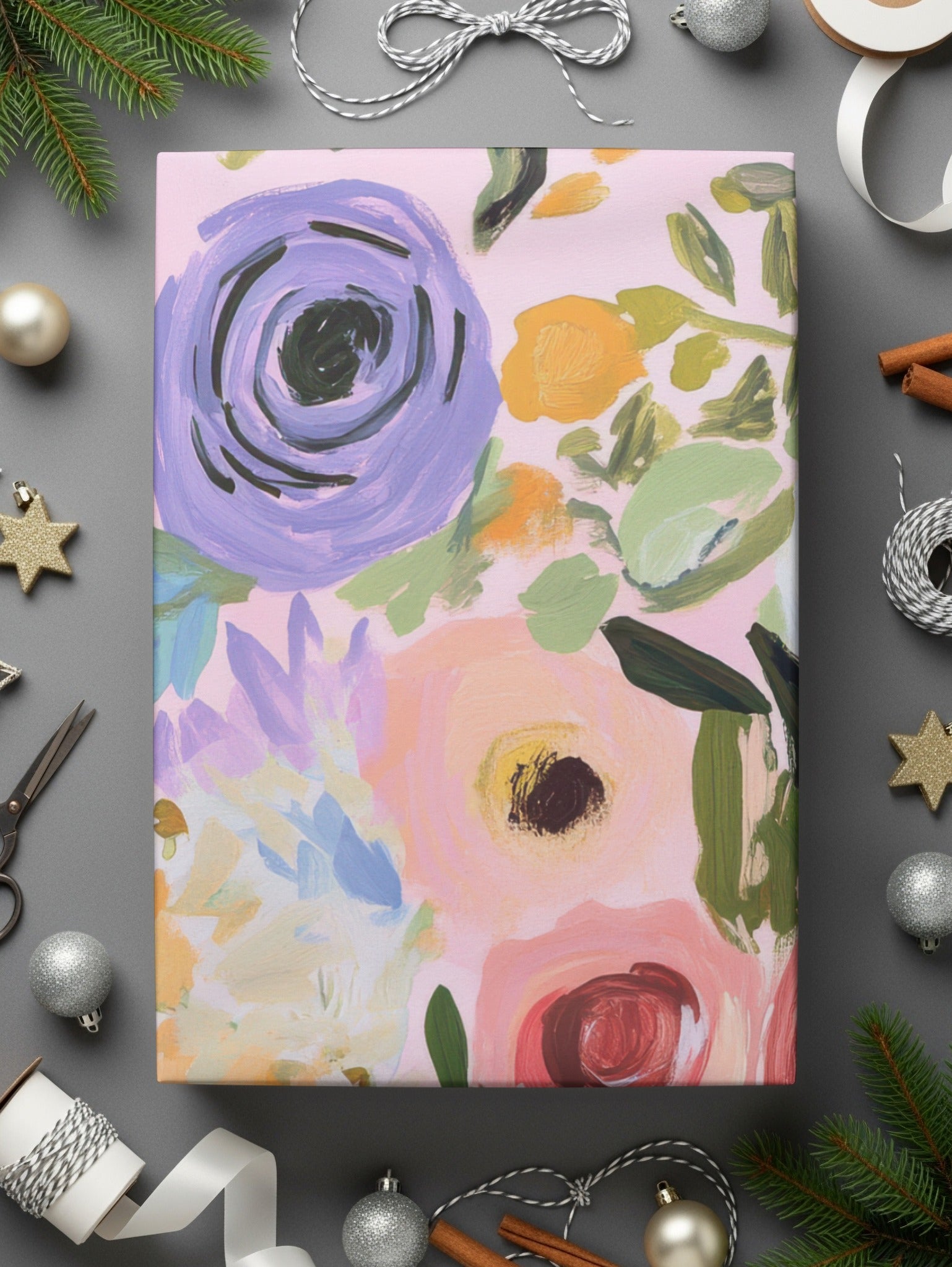 Pink Seamless Pattern, Modern Gouache Painted Floral Digital Paper, Abstract Floral Print, Roses Digital Product, Flower Fabric Design - Moore and Mountain