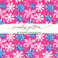 Pink Snowflake Digital Paper, Winter Pattern, Christmas Print, Seamless Pattern, Festive Digital Background, Digital Scrapbook Paper - Moore and Mountain