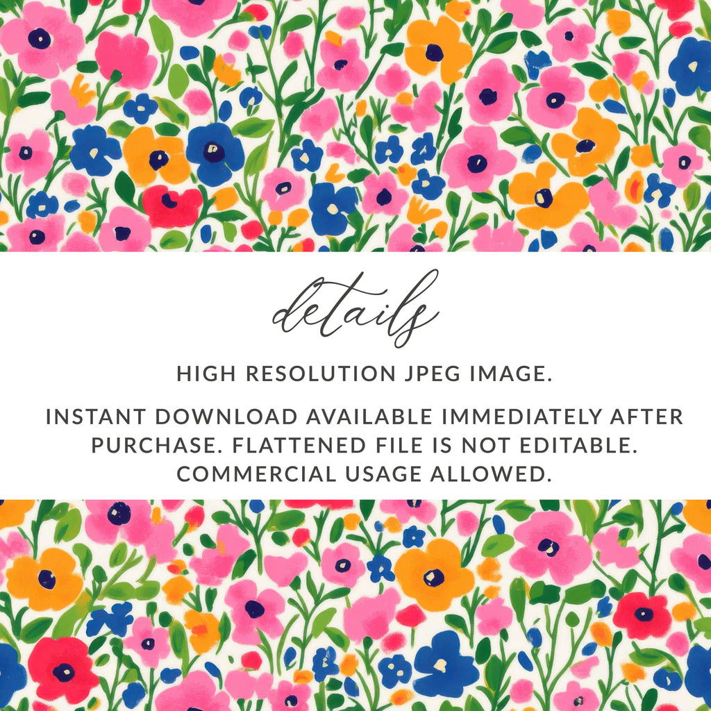 Colorful Floral High Resolution JPEG Instant Download