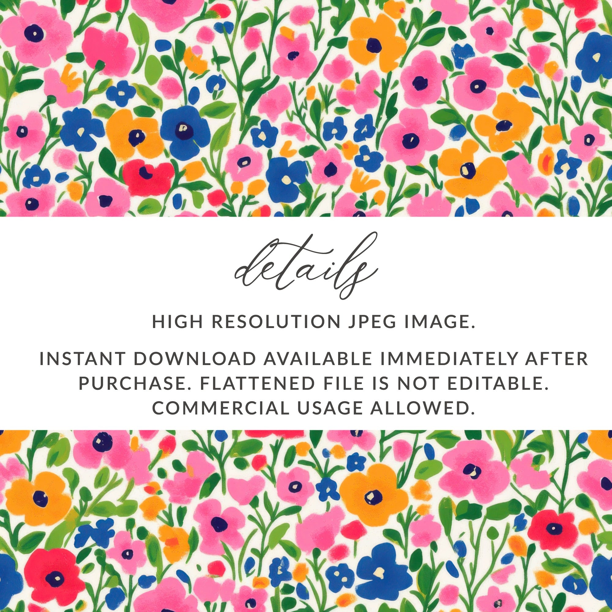 Colorful Floral High Resolution JPEG Instant Download