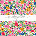 Vibrant Colorful Floral Seamless Pattern Design