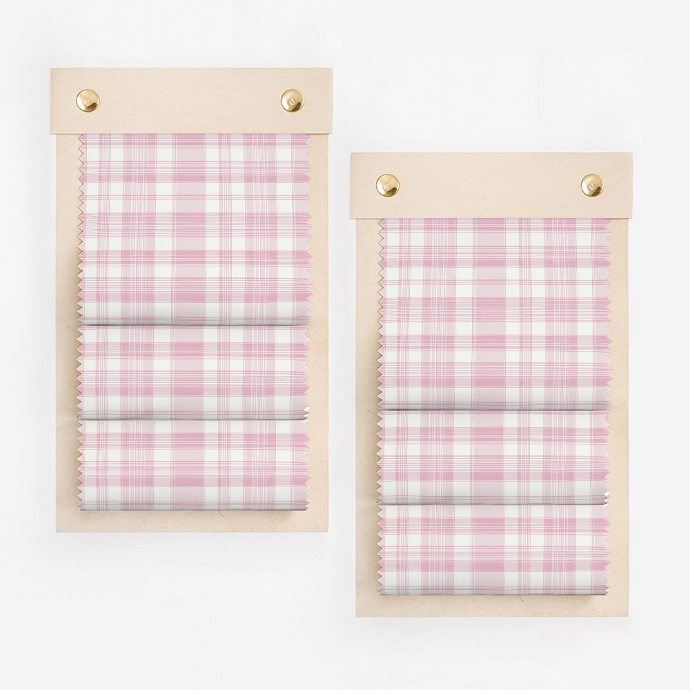 Pink and White Plaid Patterned Blind décor product