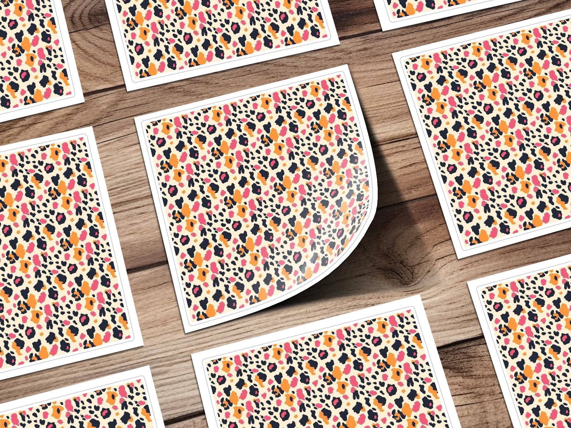 Vibrant Leopard Print Stickers for Creative Projects