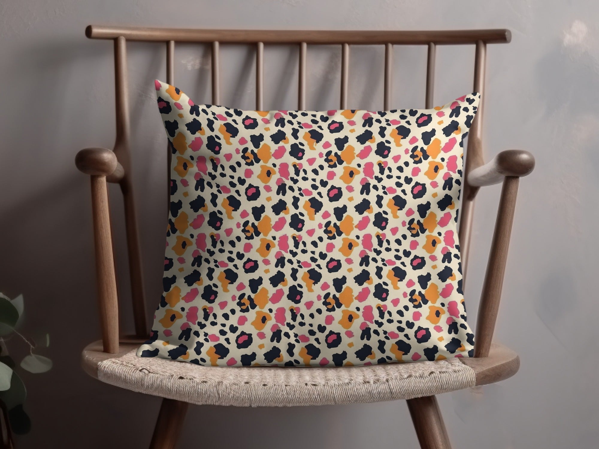 Colorful Abstract Leopard Print Pillow for Home Decor