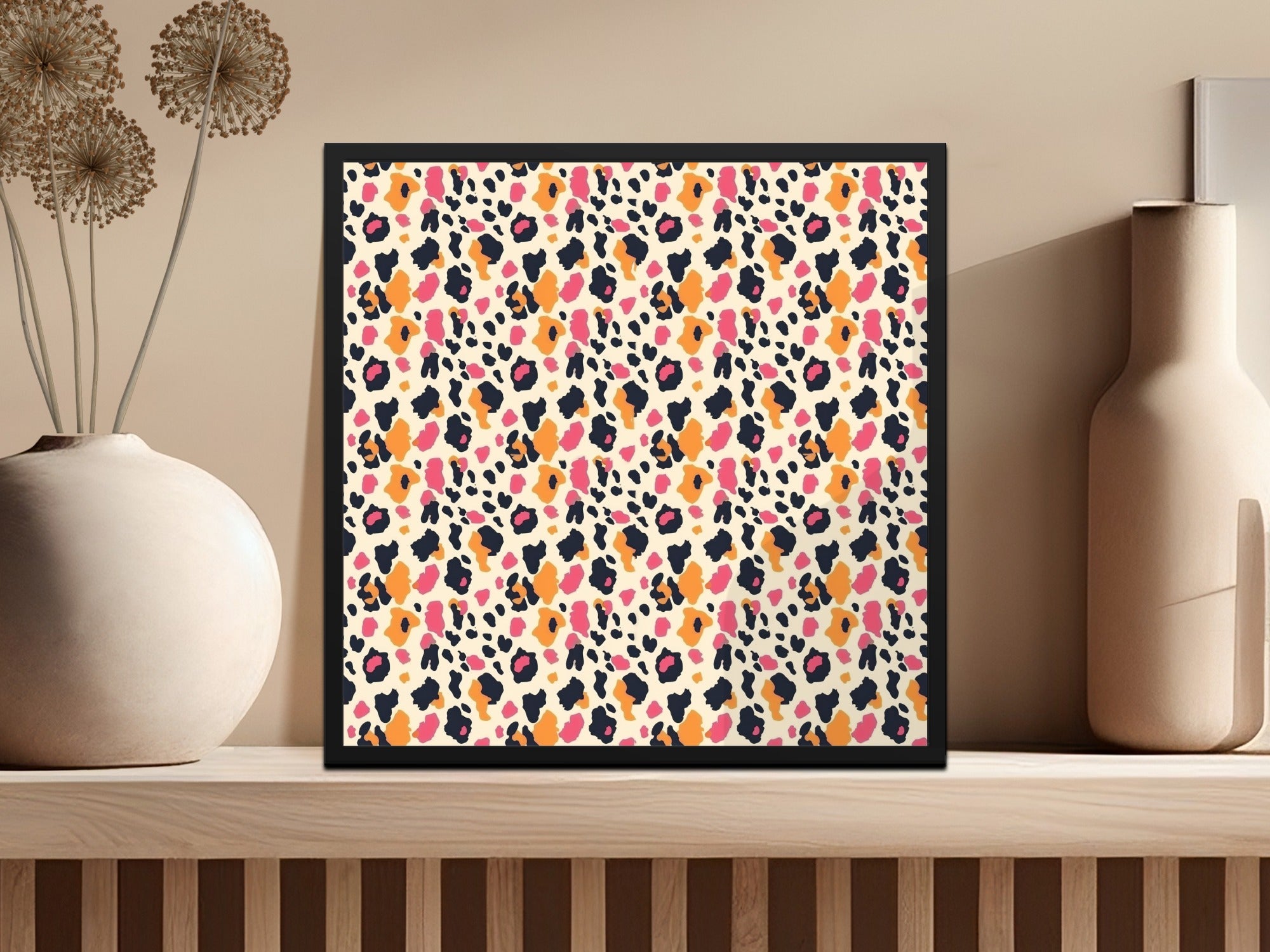 Vibrant Abstract Leopard Print Wall Art for Home Decor