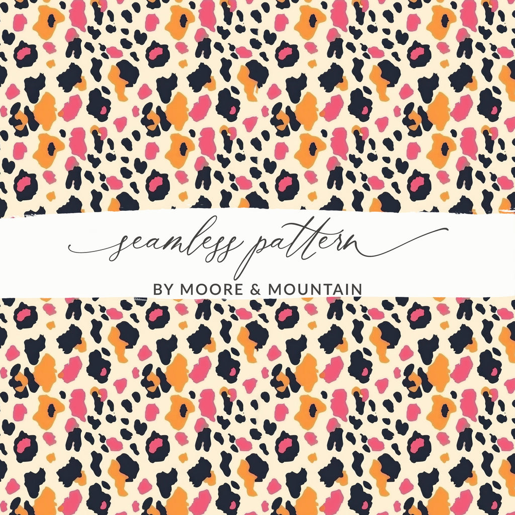 Vibrant Leopard Print Seamless Pattern by Moore & Mountain