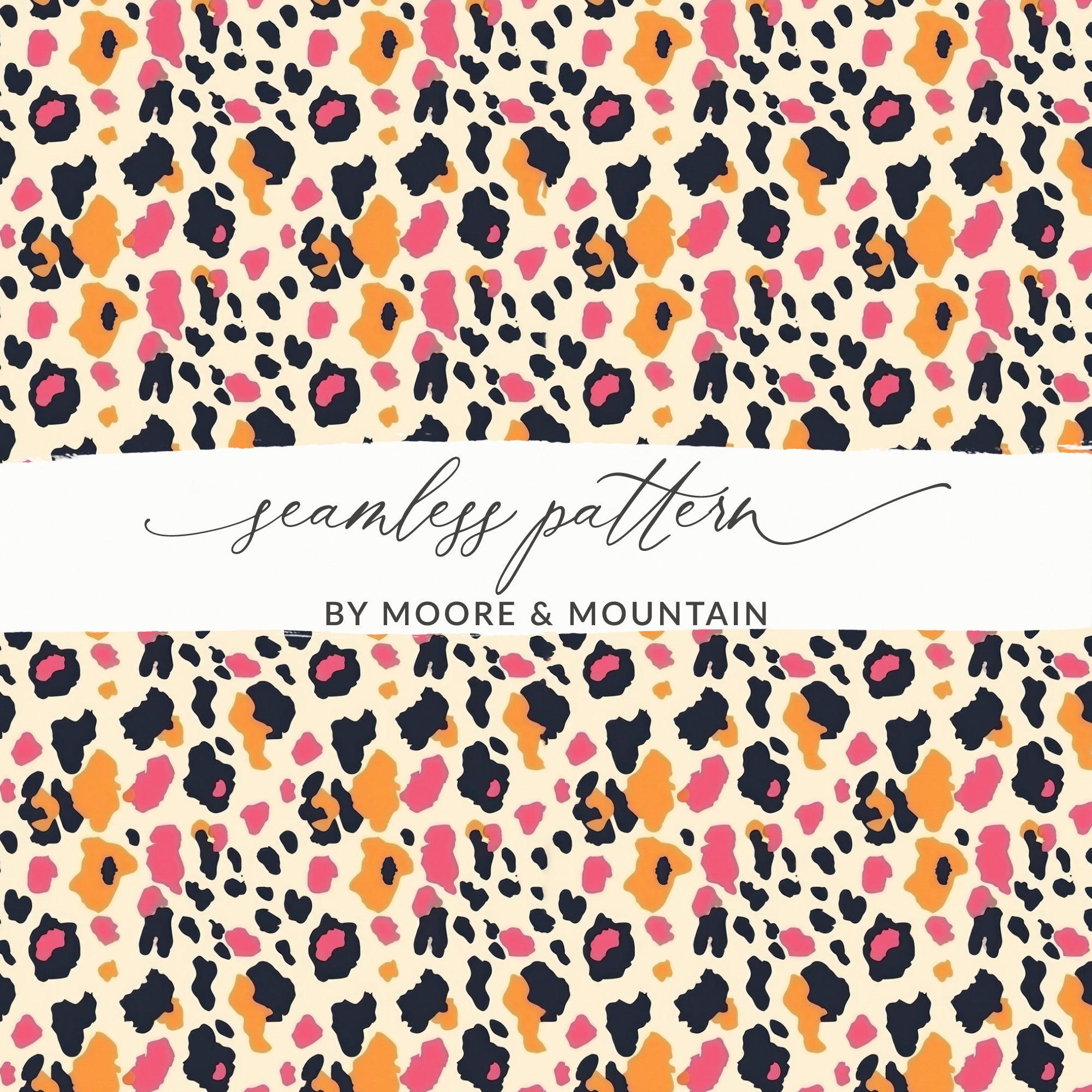 Vibrant Leopard Print Seamless Pattern by Moore & Mountain