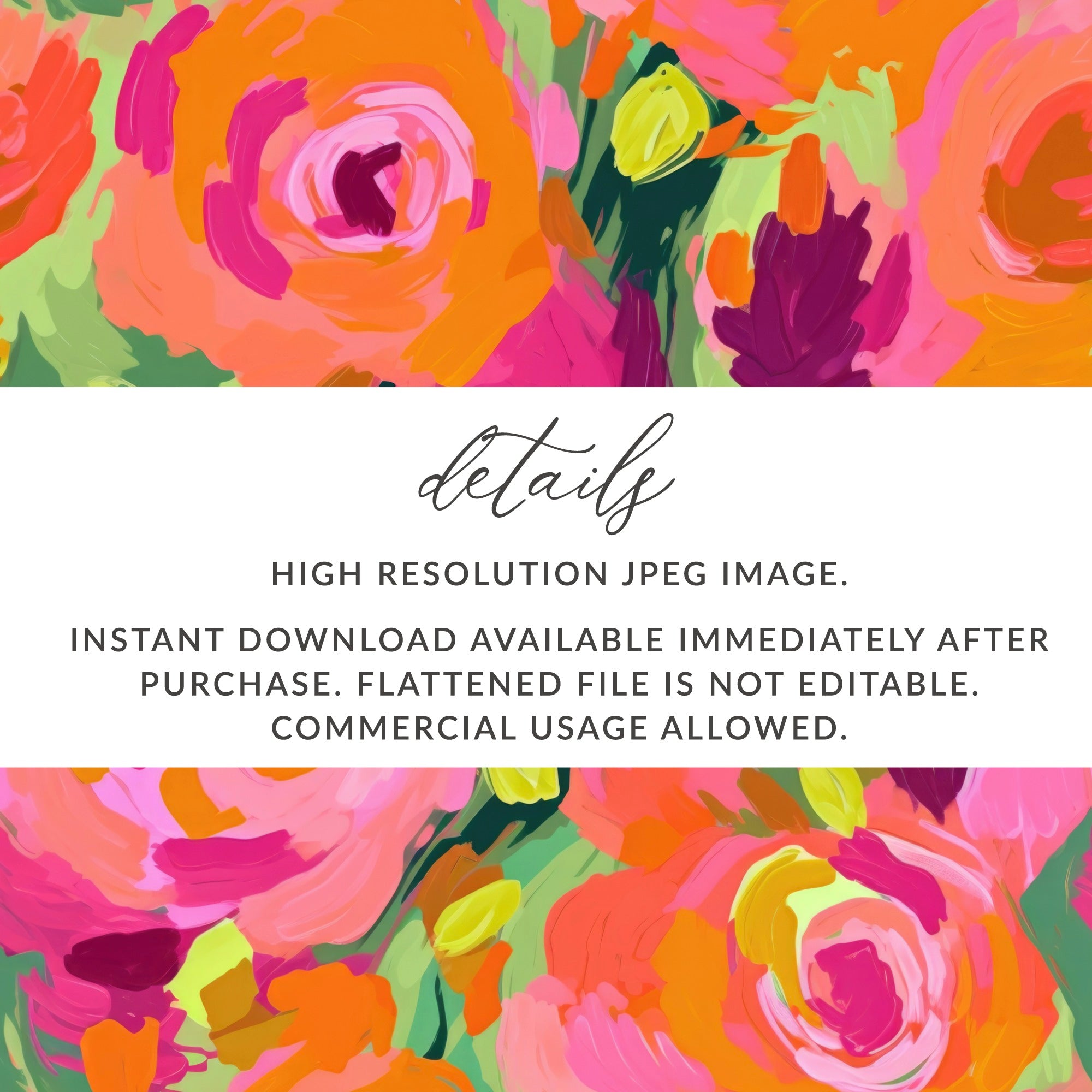 Bold Floral Printable High Resolution JPEG Image