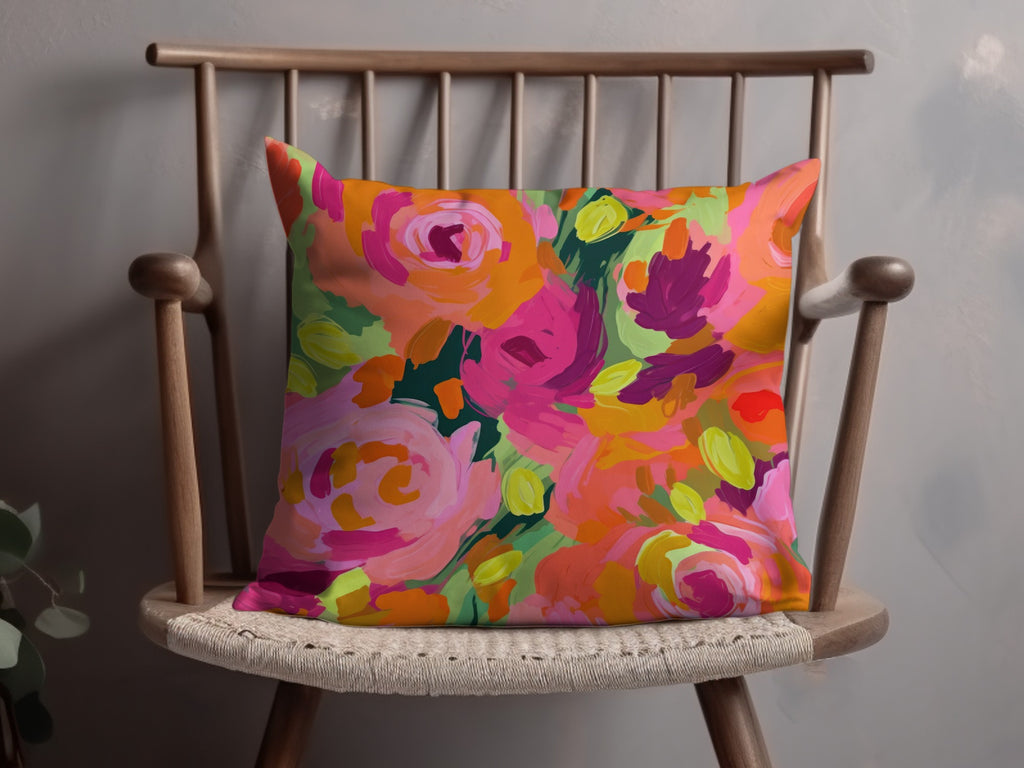 Bright Floral Pattern Cushion Cover for Home Decor