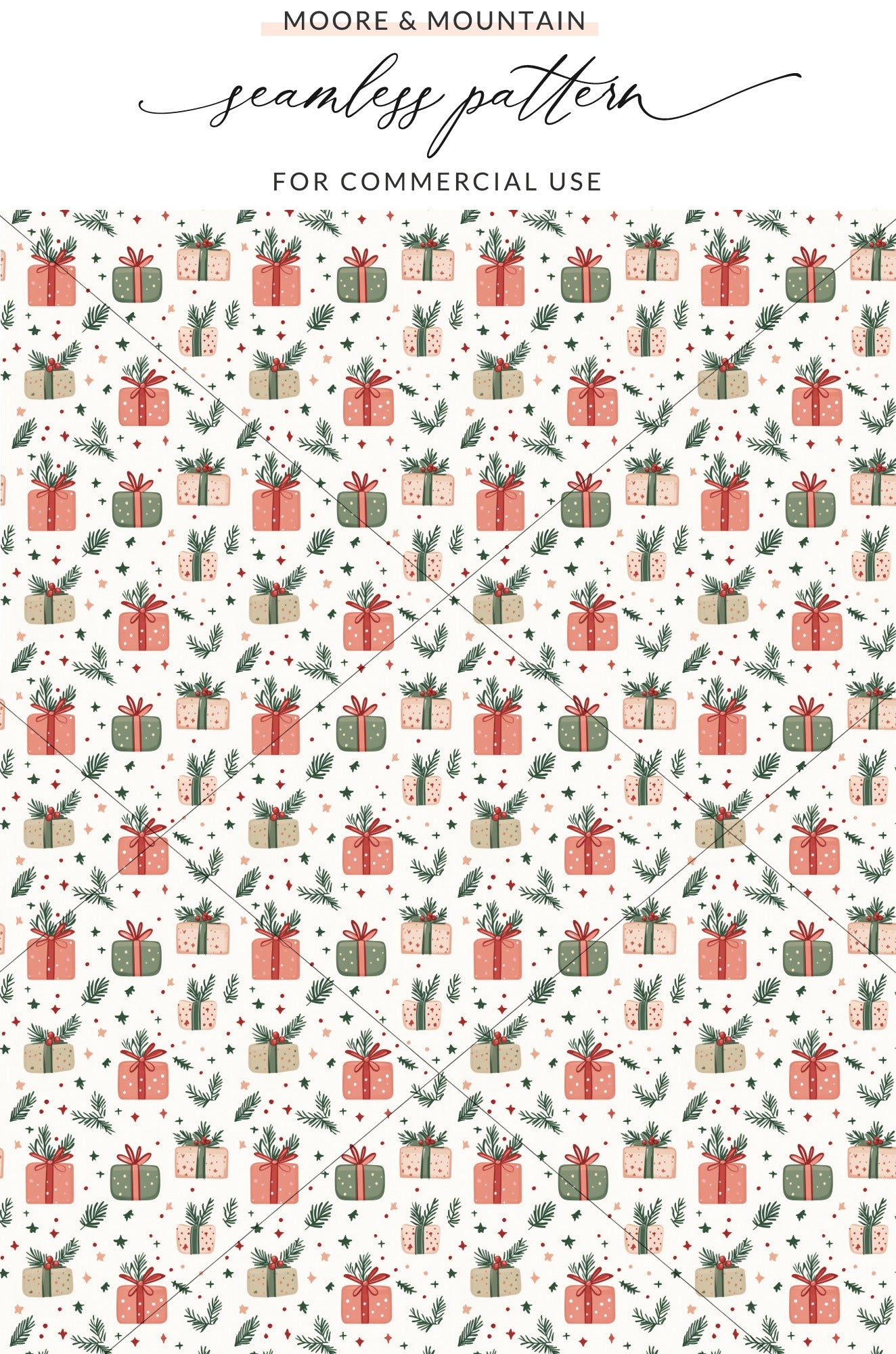 Festive Holiday Presents Seamless Pattern for Commercial Use