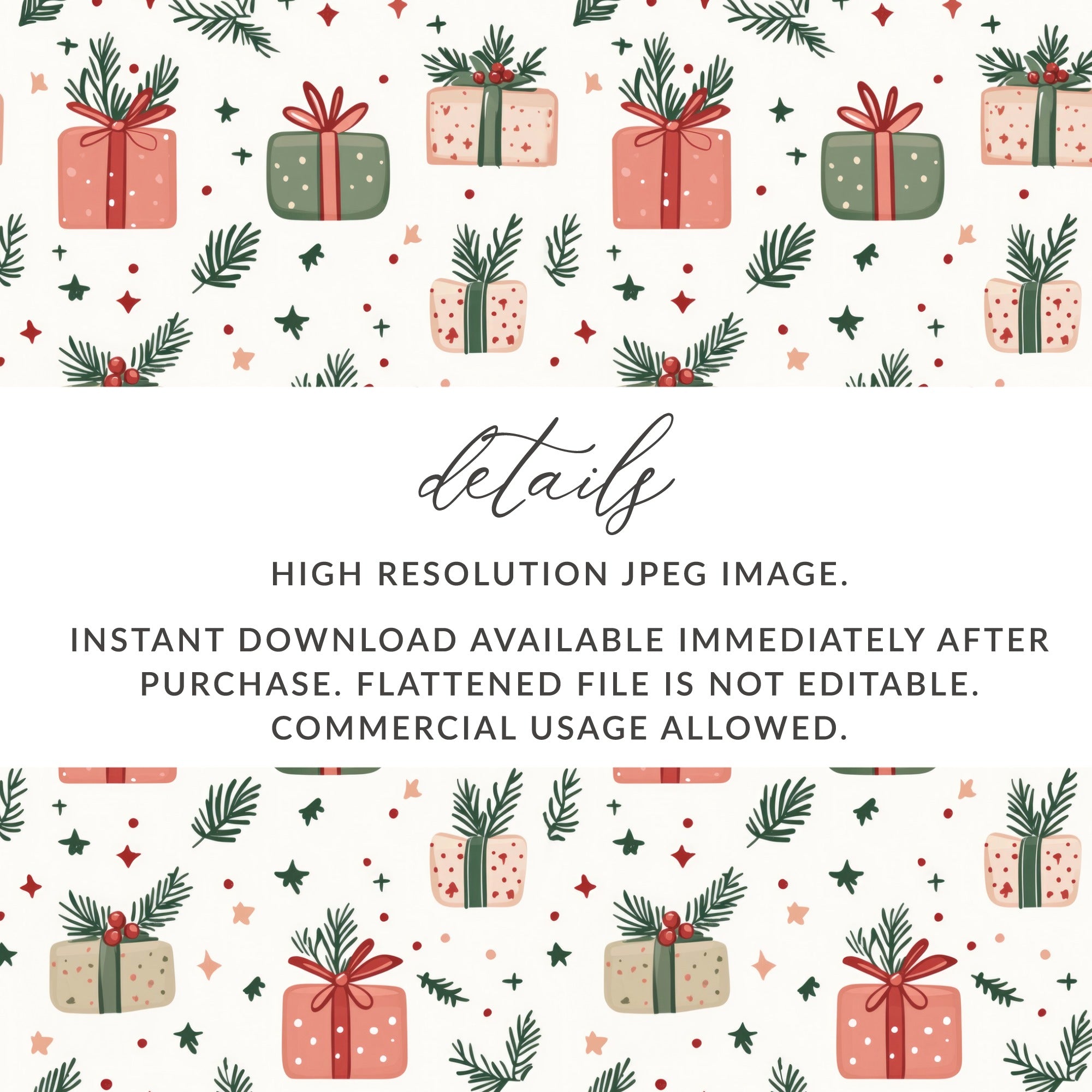 Festive Christmas Present Pattern High Resolution JPEG
