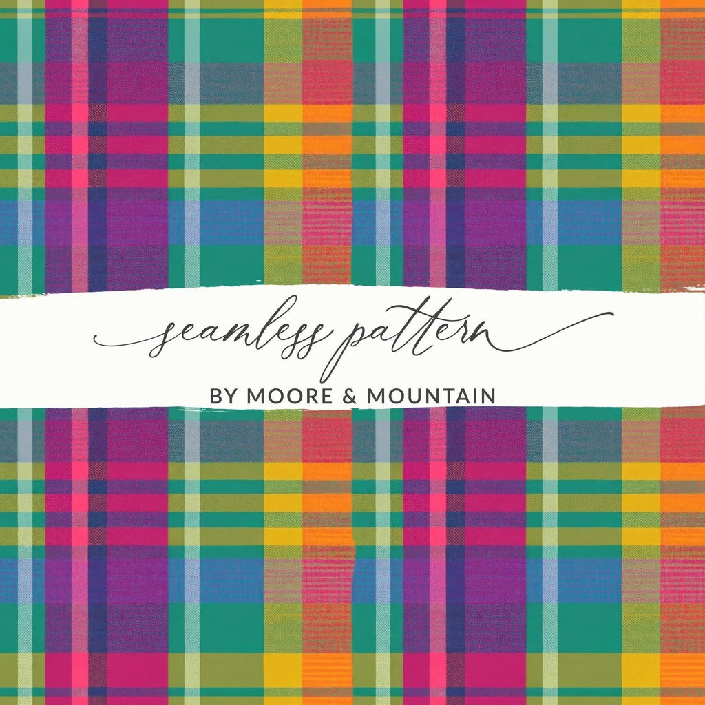 Plaid Digital Paper, Colorful Tartan, Seamless Pattern, Scrapbook Paper, Fabric Design, Digital Download, Commercial Use - Moore and Mountain