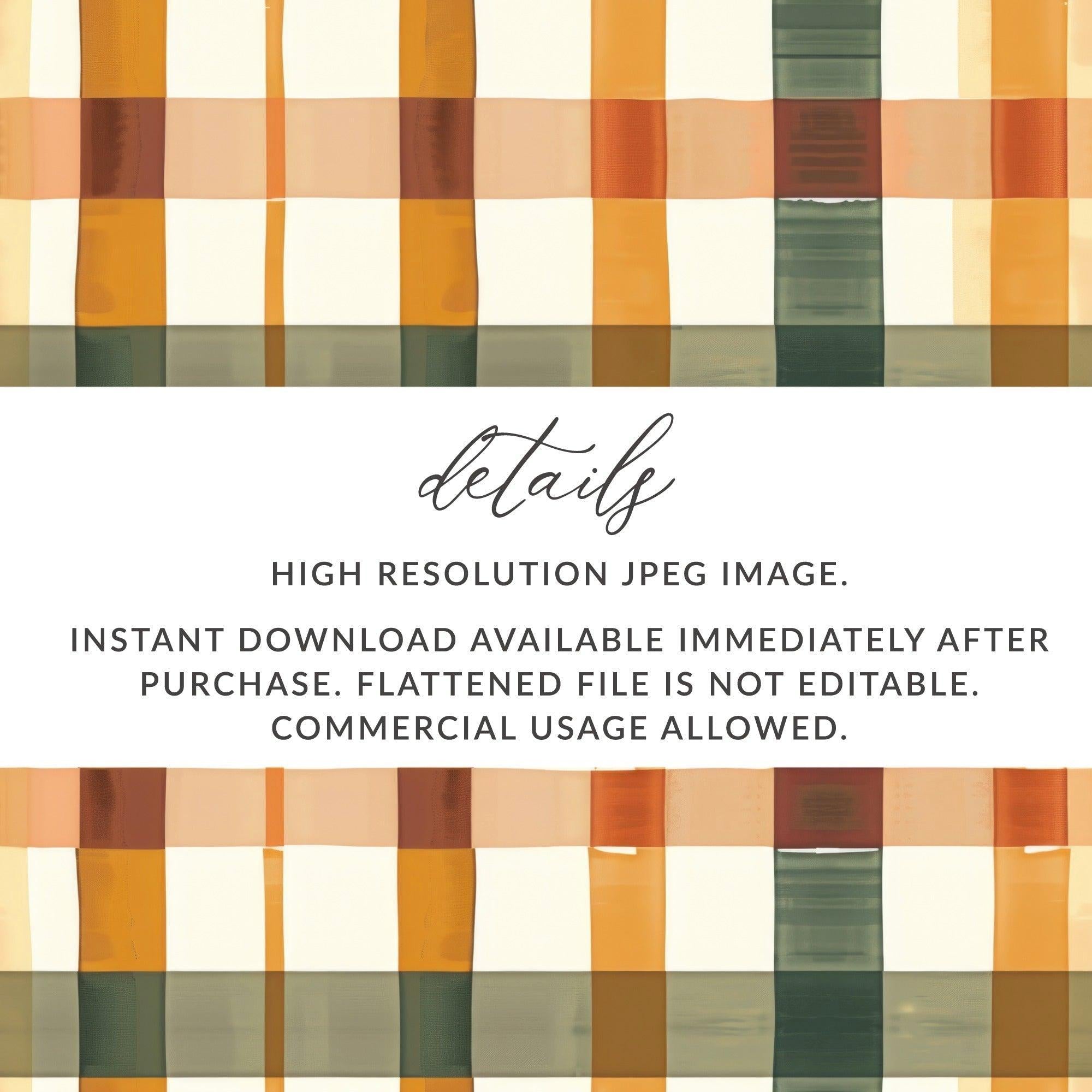 Plaid Seamless Pattern Digital Paper, Fall Colors Fabric Design, Tartan Scrapbook Paper, 12x12 Inch JPEG Digital Download - Moore and Mountain