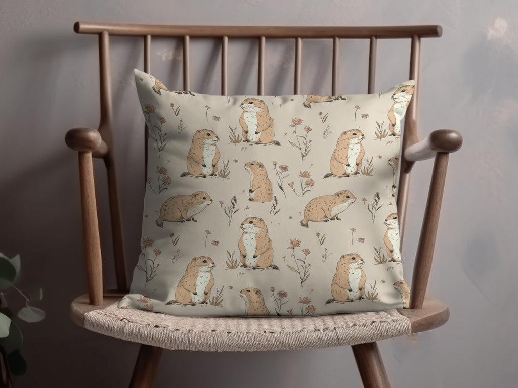 Prairie Dog Digital Paper, Seamless Animal Pattern, Cute Mammal Design, Neutral Background, Digital Scrapbook Paper, Commercial Use - Moore and Mountain