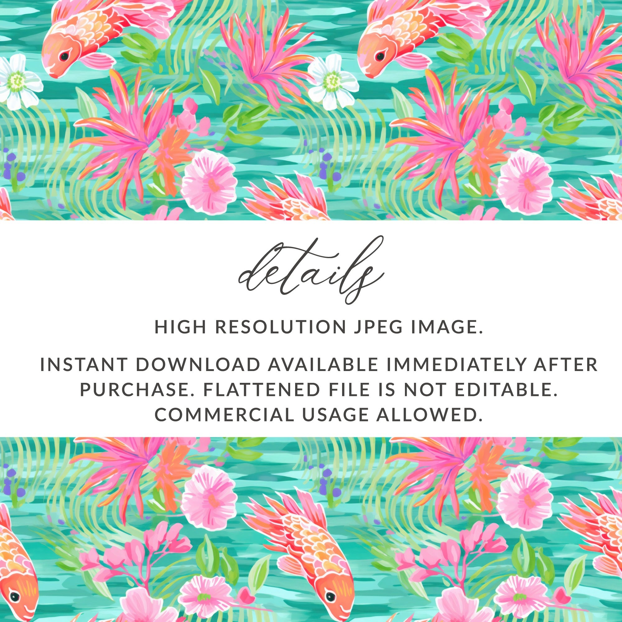 Tropical Fish and Flowers High Resolution JPEG Image