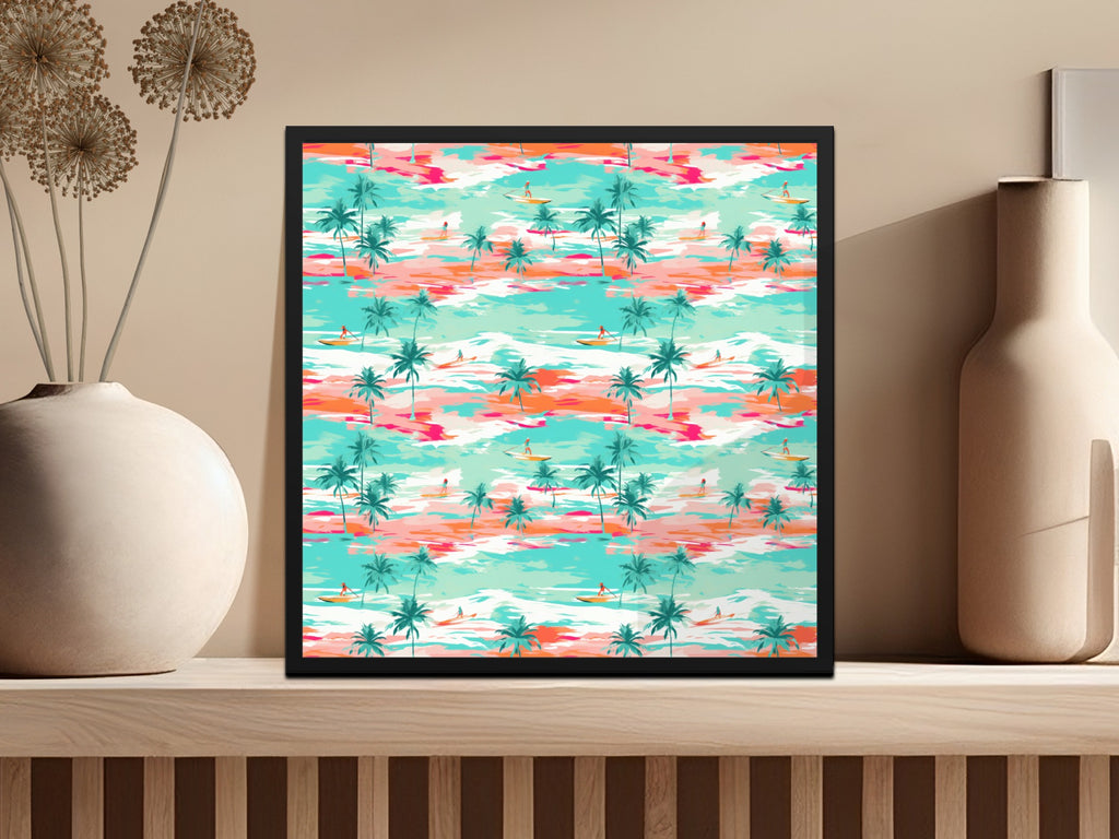 Tropical Palm Tree Beach Scene Artwork Product