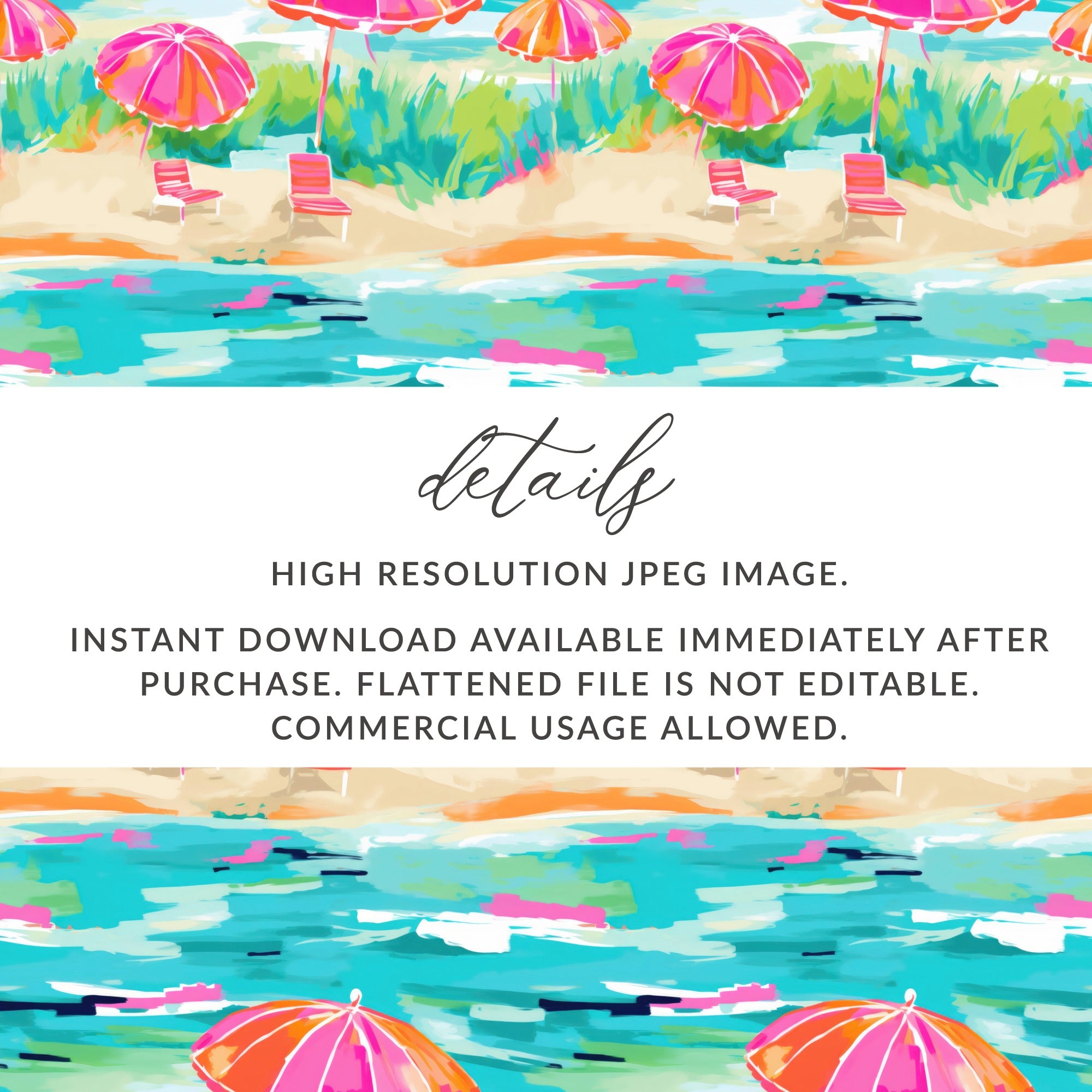 Colorful Beach Scene High Resolution JPEG Image