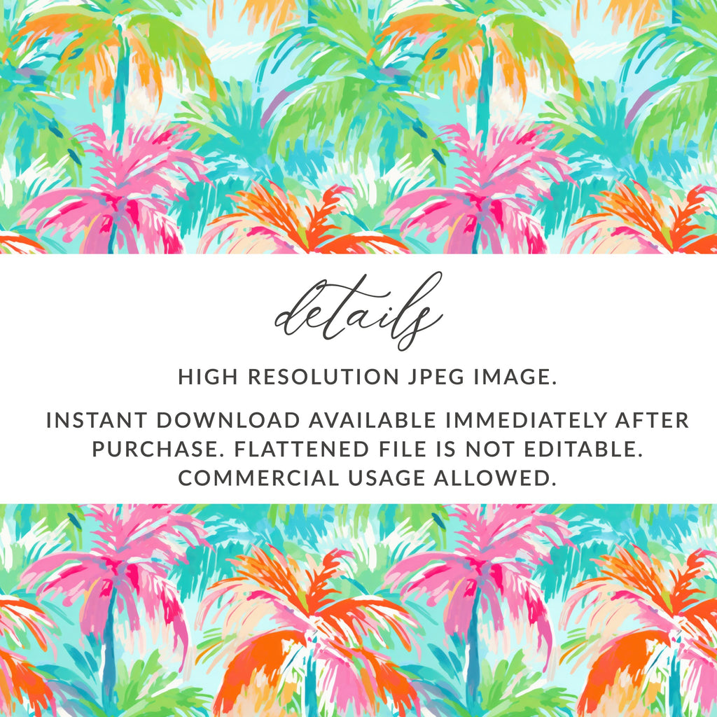 Colorful Tropical Palm Trees High Resolution JPEG Image