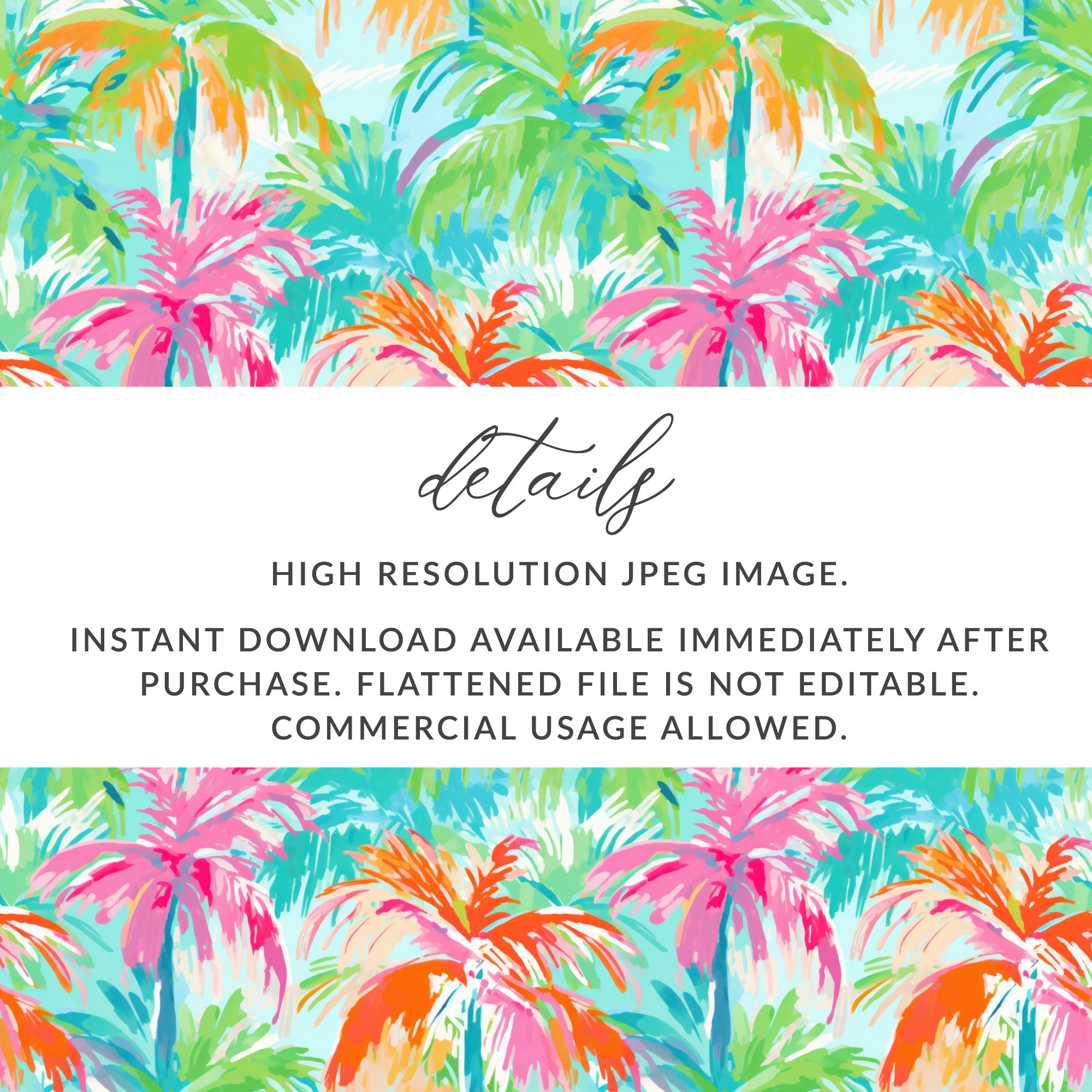 Colorful Tropical Palm Trees High Resolution JPEG Image