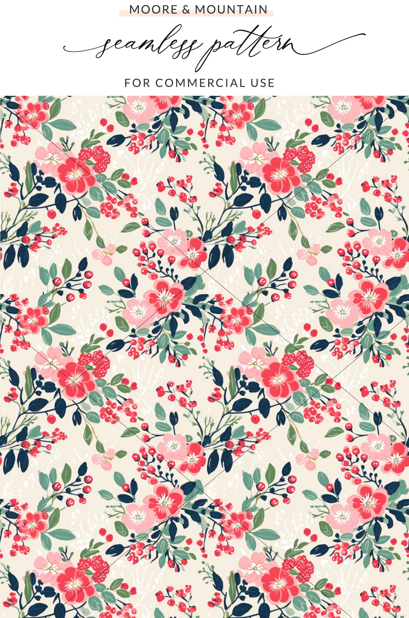 Beautiful Floral Seamless Pattern for Commercial Use