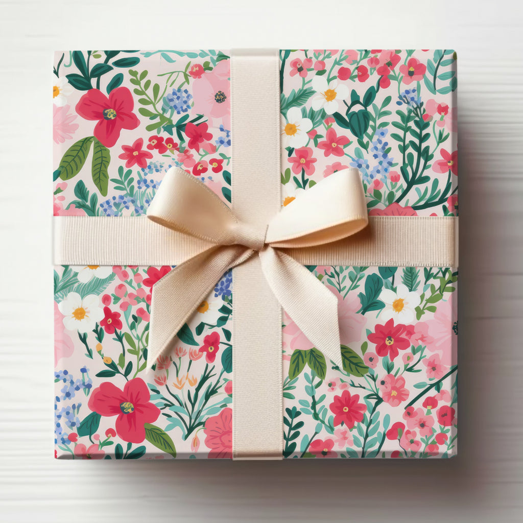 Floral Gift Box with Satin Ribbon for Special Occasions