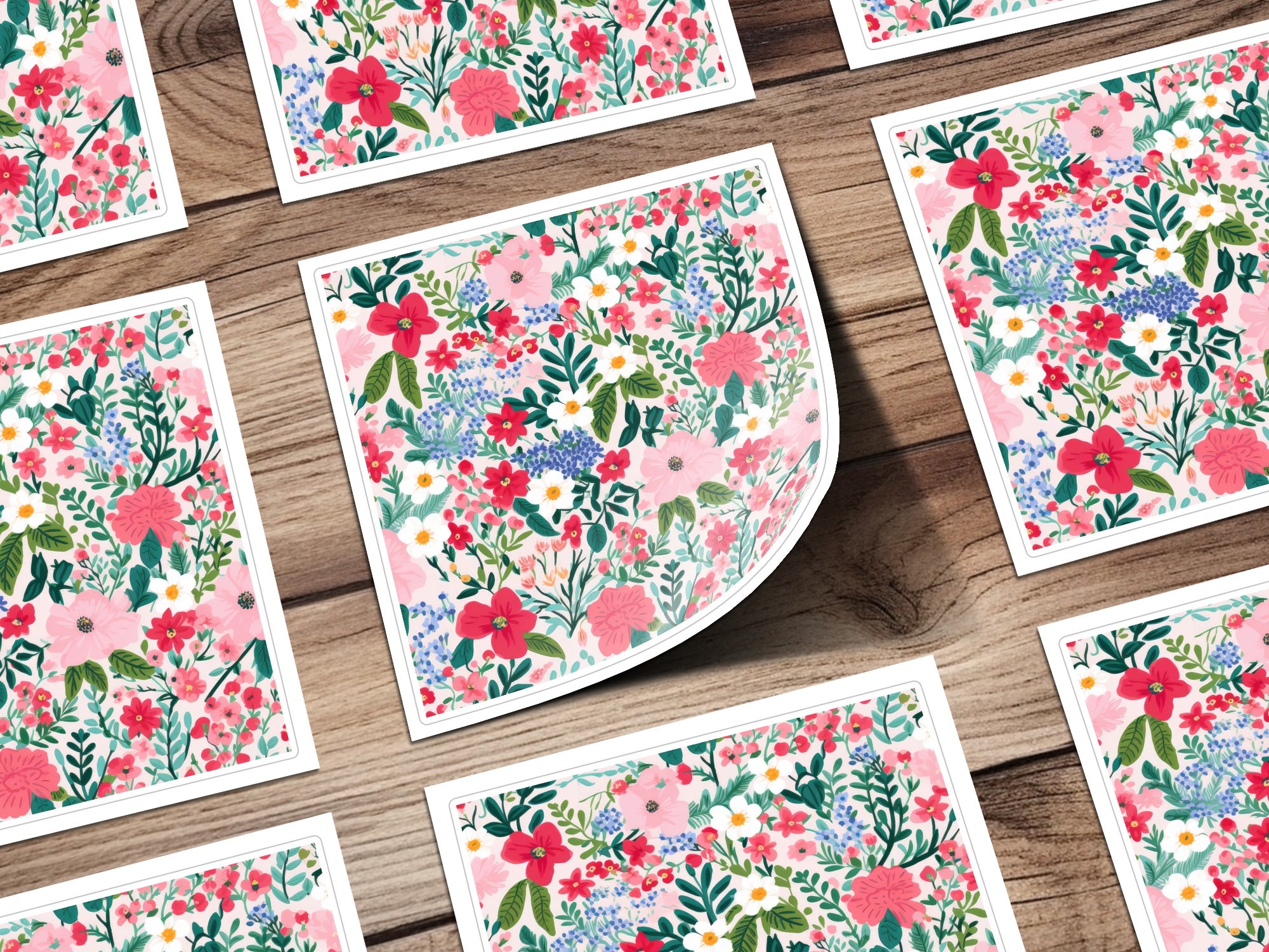 Vibrant Floral Stickers with Colorful Botanical Designs