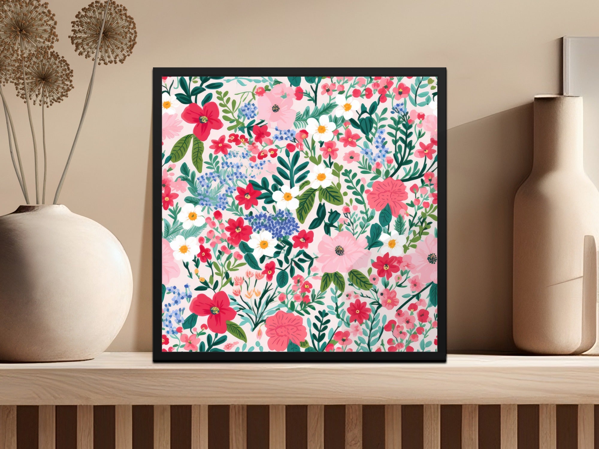 Vibrant Floral Botanical Art Print for Home Decor