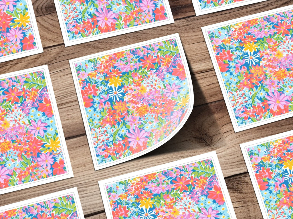 Ditsy Floral T-Shirt, Seamless Flower Pattern, Floral Clipart, Botanical Print, Fabric Design, Colorful Flower DesignFloral Pattern T-Shirt, Digital Download, Pink Orange Yellow Flowers, Colorful Print, Repeating Floral Design, Seamless Pattern - Moore and Mountain