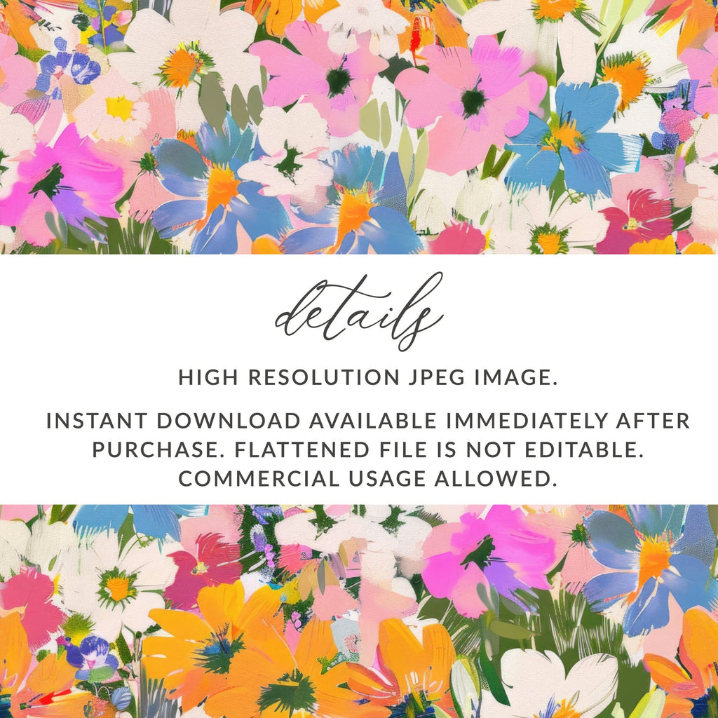 Preppy Floral Digital Paper, Seamless Flower Pattern, Colorful Floral Background, Scrapbook Paper, Commercial Use Digital Product - Moore and Mountain
