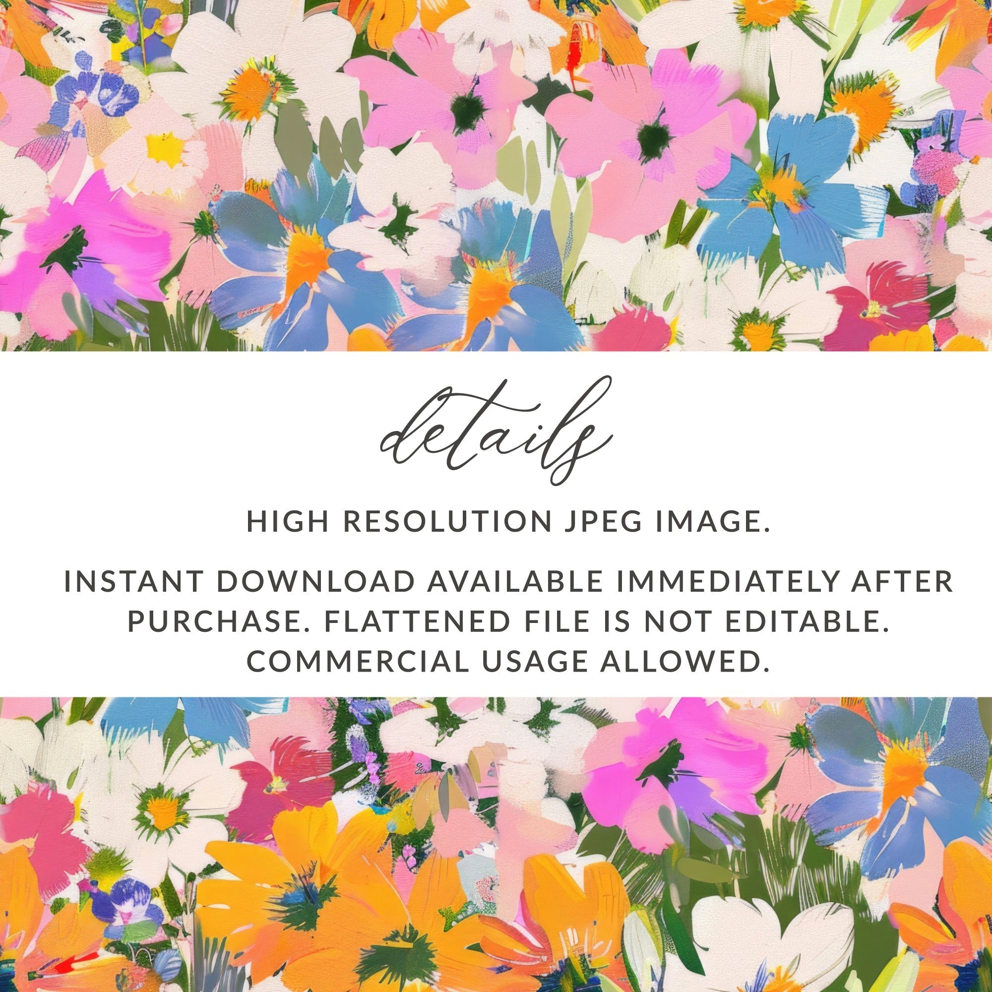Preppy Floral Digital Paper, Seamless Flower Pattern, Colorful Floral Background, Scrapbook Paper, Commercial Use Digital Product - Moore and Mountain