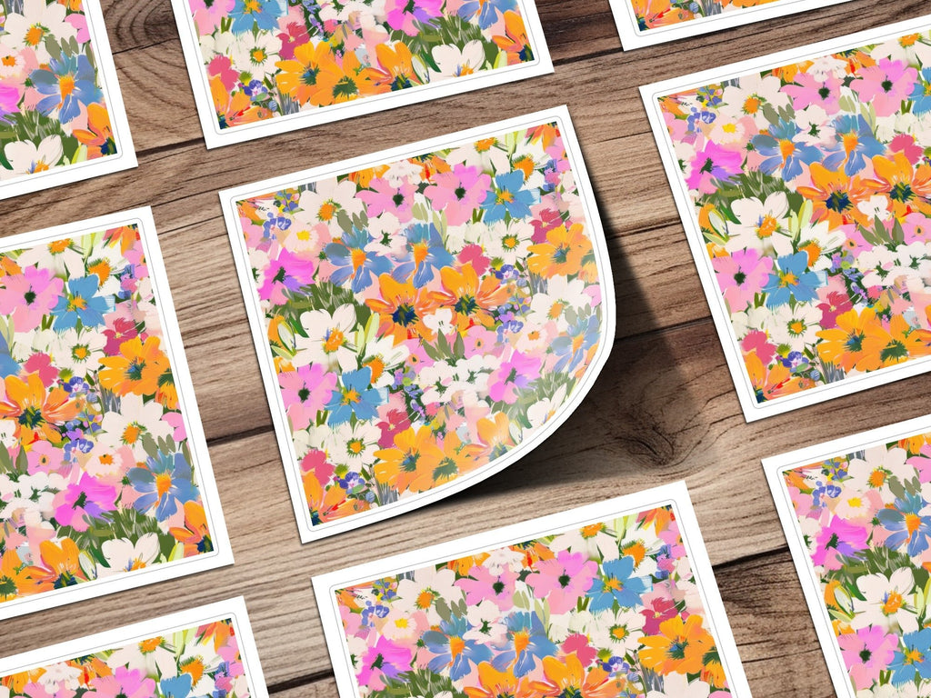 Preppy Floral Digital Paper, Seamless Flower Pattern, Colorful Floral Background, Scrapbook Paper, Commercial Use Digital Product - Moore and Mountain