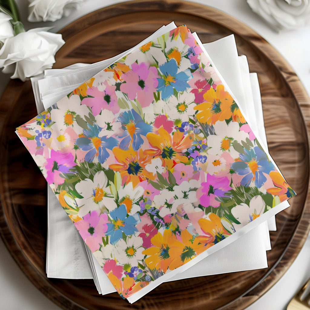 Preppy Floral Digital Paper, Seamless Flower Pattern, Colorful Floral Background, Scrapbook Paper, Commercial Use Digital Product - Moore and Mountain