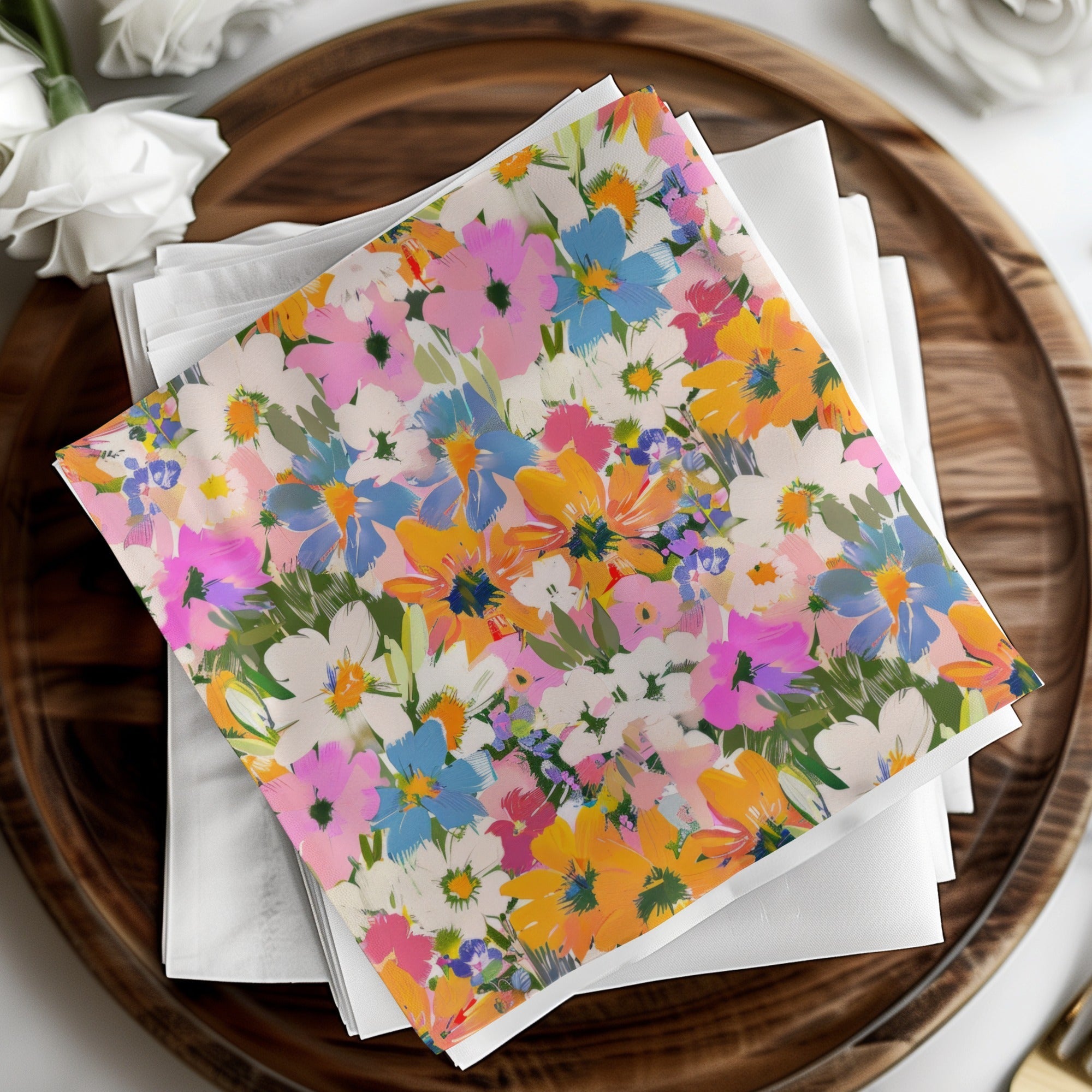 Preppy Floral Digital Paper, Seamless Flower Pattern, Colorful Floral Background, Scrapbook Paper, Commercial Use Digital Product - Moore and Mountain