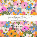 Preppy Floral Digital Paper, Seamless Flower Pattern, Colorful Floral Background, Scrapbook Paper, Commercial Use Digital Product - Moore and Mountain