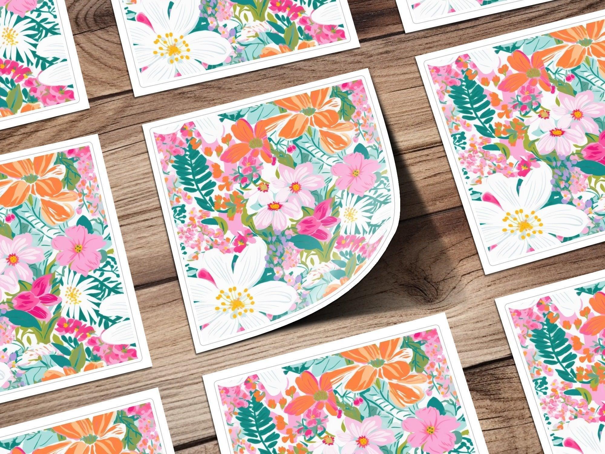 Preppy Floral Seamless Pattern Digital, Botanical Flower Clipart, Garden Print Paper, Repeating Flower Design, Fabric Scrapbook Pattern - Moore and Mountain