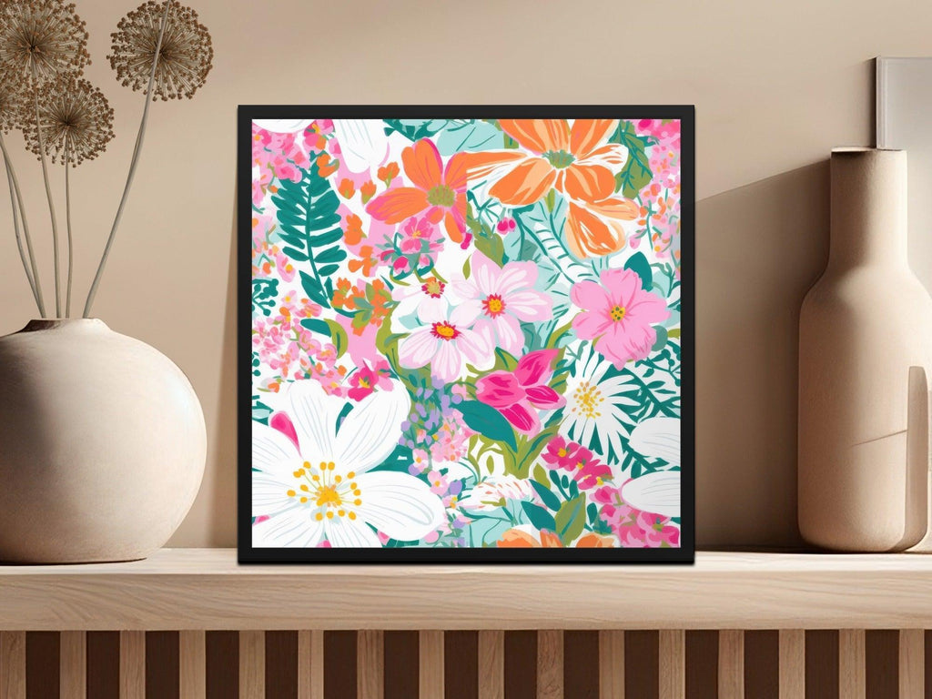 Preppy Floral Seamless Pattern Digital, Botanical Flower Clipart, Garden Print Paper, Repeating Flower Design, Fabric Scrapbook Pattern - Moore and Mountain
