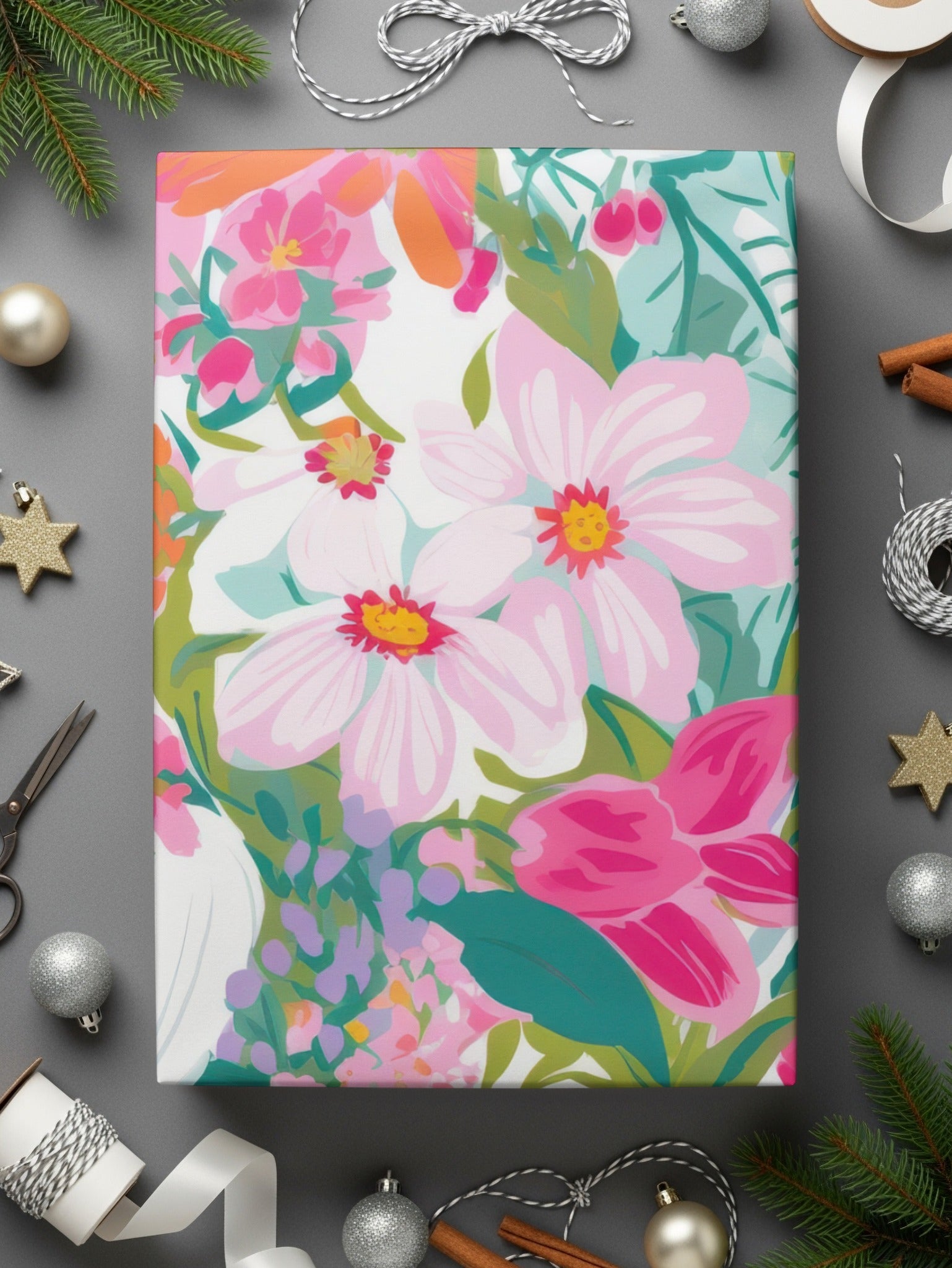 Preppy Floral Seamless Pattern Digital, Botanical Flower Clipart, Garden Print Paper, Repeating Flower Design, Fabric Scrapbook Pattern - Moore and Mountain