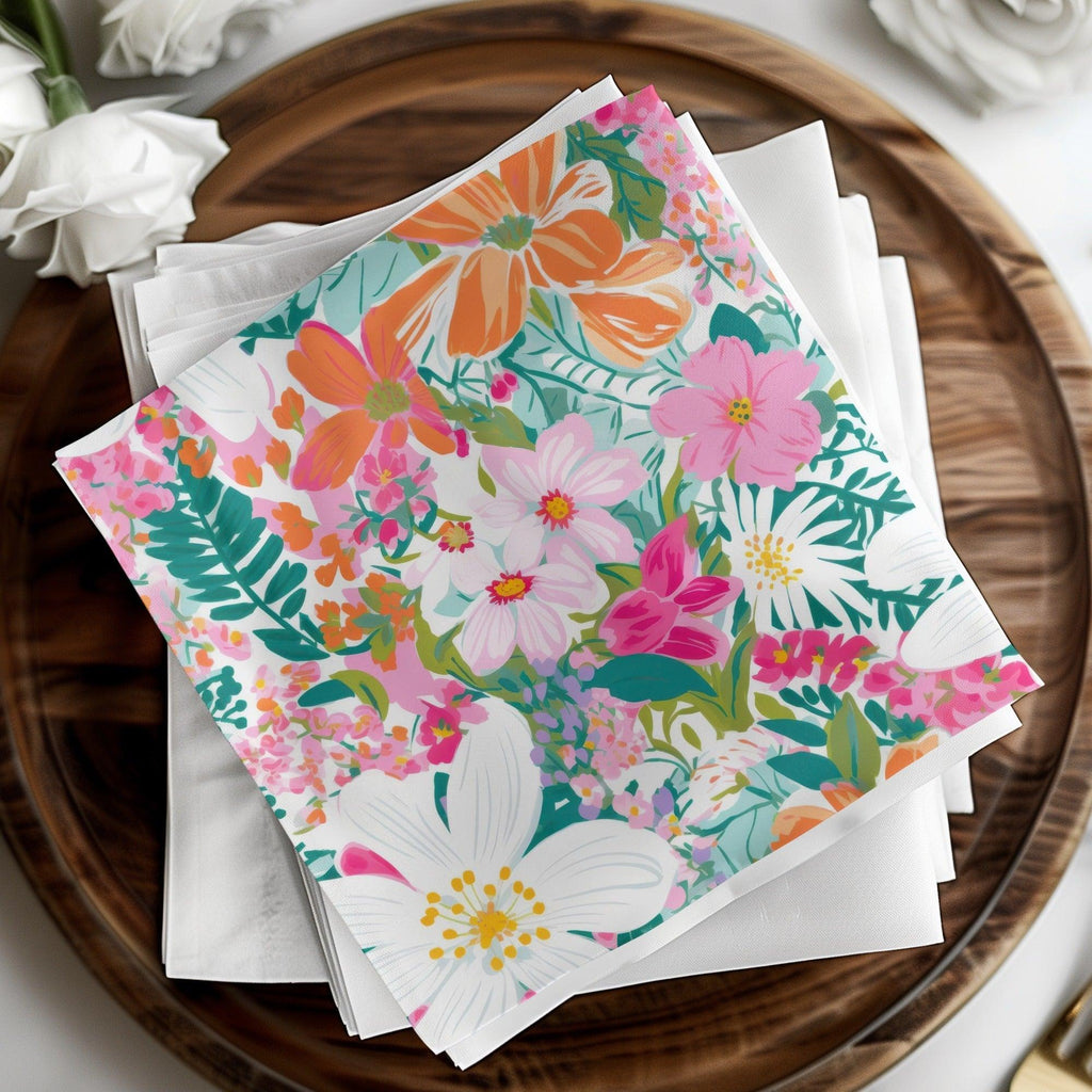 Preppy Floral Seamless Pattern Digital, Botanical Flower Clipart, Garden Print Paper, Repeating Flower Design, Fabric Scrapbook Pattern - Moore and Mountain